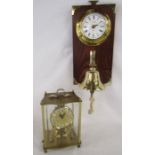 W.Widdop battery clock with brass bell under and brass Keninger & Obergfell Kundo torsion clock