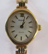 9ct gold ladies Accurist watch - total weight 9.52g