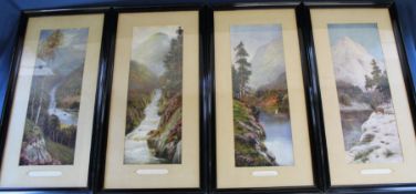 Set of four early 20th century framed prints "Monarch of the Glen", "Lake Windermere", "Pass of