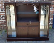 Mahogany effect display cabinet L 154cm Ht 137cm