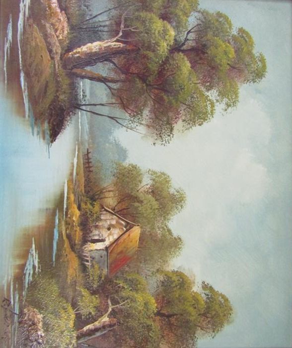 R.Benson framed oil painting depicting cottage by the river, David Morris framed pencil signed - Image 2 of 11