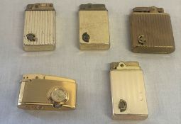 4 musical lighters and a miniature clock lighter