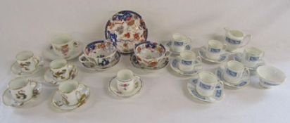 Collection of coffee cans and tea cups with saucers includes - Coalport Revelry, Shelley