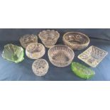 Collection of glass bowls includes Julia crystal