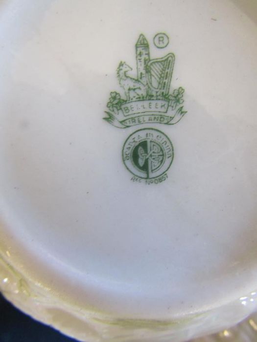 Selection of Belleek shell design, including Neptune cup, saucer, milk, jug and sugar bowl - Image 5 of 5