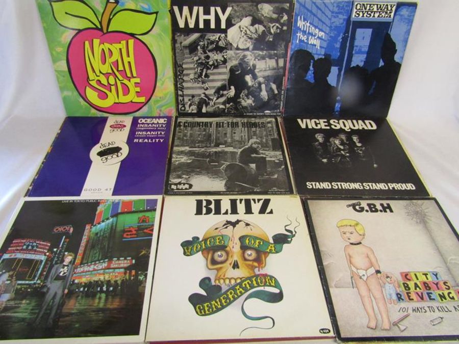 A collection of approximately 42 LP records, including GBH, State of Mind, Stiff little fingers, - Image 8 of 9