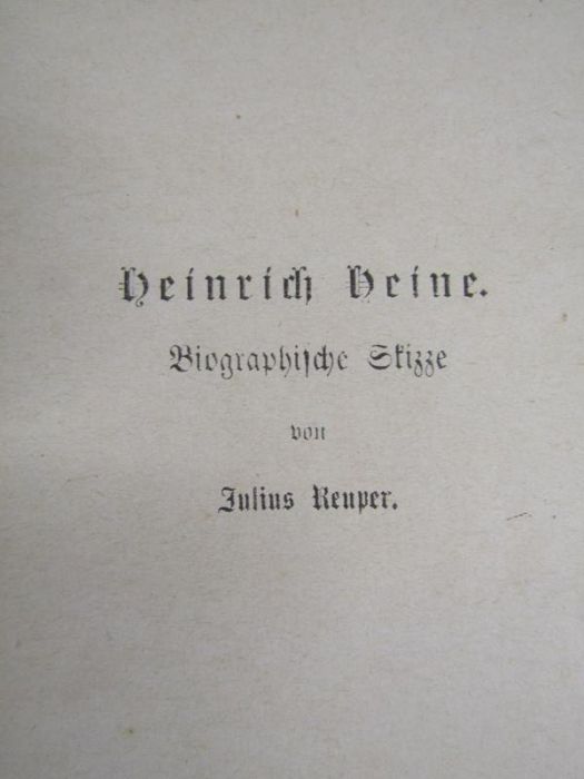 Heine 4 volumes by Heinrich Heine also Chamiffo Werke - Image 6 of 8