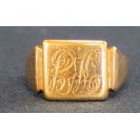 18ct gold signet ring 7.2g size S