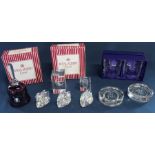 Pair of Royal Doulton Jasmine crystal glass tumblers, 2 cased sets of 2 Royal Albert Victorian
