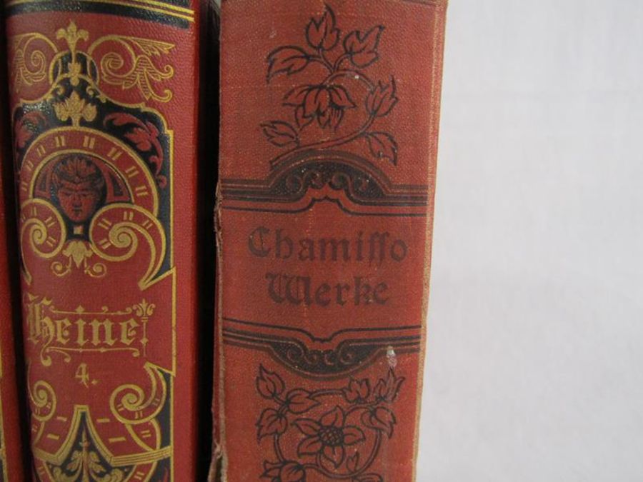 Heine 4 volumes by Heinrich Heine also Chamiffo Werke - Image 3 of 8