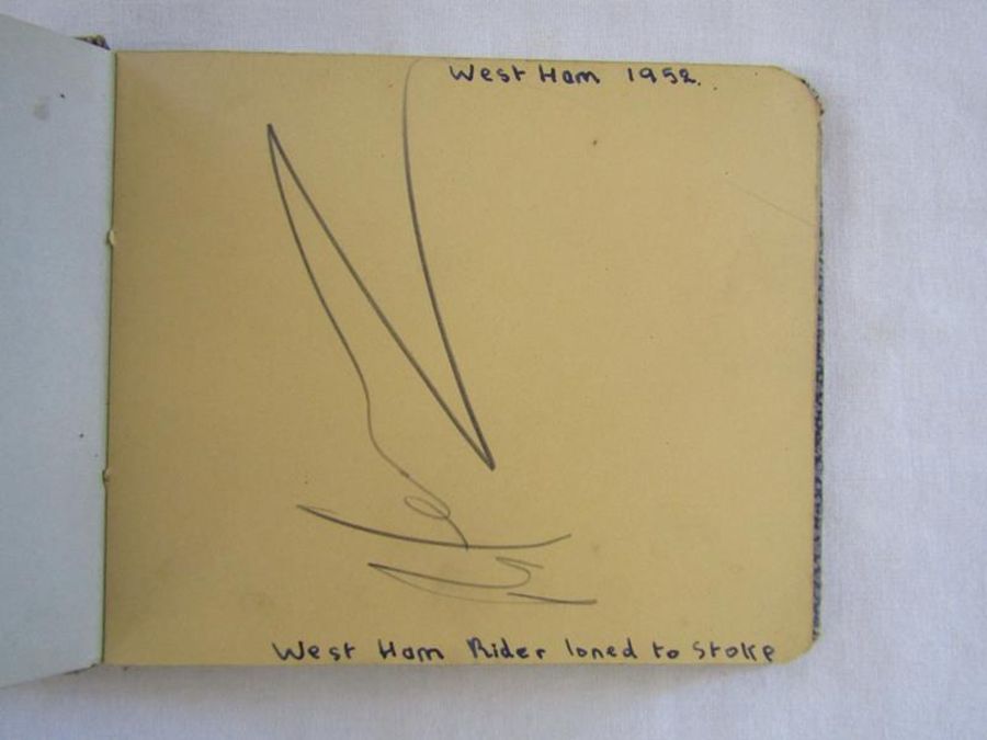 Autograph book containing signatures from West Ham Hammers Speedway racers 1952 possibly other - Image 4 of 8