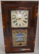 Early 19th century American 30 hour wall clock by Jerome & Co. with two weight driven movement