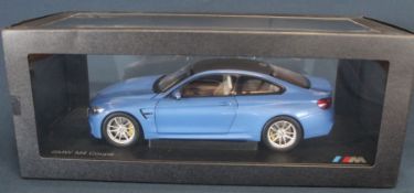 BMW M4 Coupe model, marina blue, scale 1:18