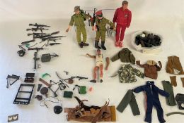 2 Action men figures, Six Million Dollar Man and one other other figure, selection of Action Man