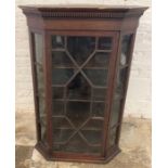 Georgian and later oak corner cupboard in the Chippendale style Ht 106cm W 73cm