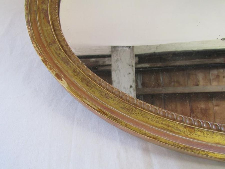 Wooden oval mirror and metal gilt framed oval mirror - Image 3 of 4