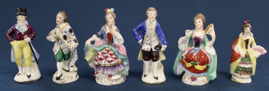 Selection of miniature porcelain figures many marked with a gold anchor - Image 5 of 5