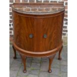 Mahogany demi-lune drinks cabinet