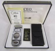 Colibri CEO cigar lighter and guillotine cutter in one with case