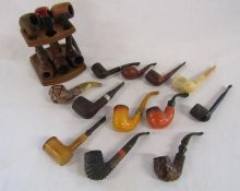 Collection of pipes includes Don Old Briar, Medico, Polo Danish, Aerosphere Duncan Hill, K& P