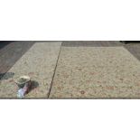 Unused wool carpet 303cm by 244cm & a matching runner 381cm by 122cm with a roll of wallpaper