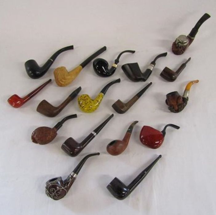 Collection of smokers pipes includes Zenith, Dunhill with silver collar etc