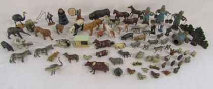 Collection of lead animals includes circus animals and ring master, milk maids and farm animals