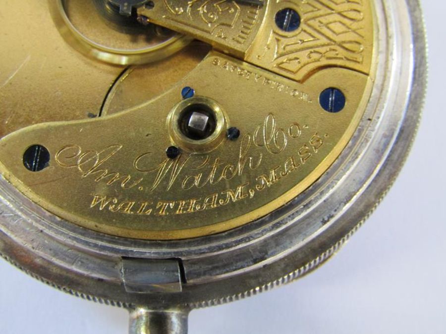 AM Watch Co, Waltham  2.5ozt silver pocket watch - Image 7 of 8