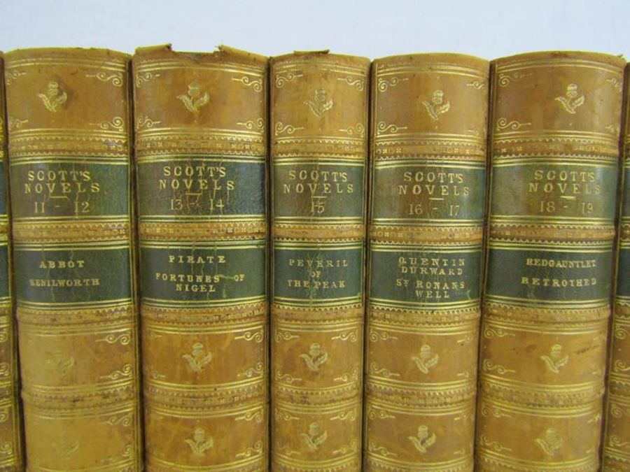 Leather bound Scott's Novels 1-25 'Waverley or 'tis 60 years since' by Sir Walter Scott and - Image 3 of 8