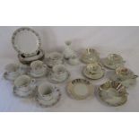 Tirschenreuth Gruppe Germany tea set with matching vase and candle holder also vintage Bavaria