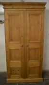 Pine double wardrobe Ht 210cm W 105cm D 59cm