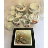 Victoria China Czechoslovakia tea set, Traditional Placemats, damaged wash bowl and jug and