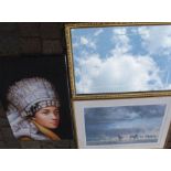 Large framed print "Storm Over Amboseli" signed David Shepherd (with personal dedication written