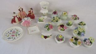 Royal Doulton miniature ladies - Southern Belle, Dinky Do, Rebecca, Top O' the Hill also Minton