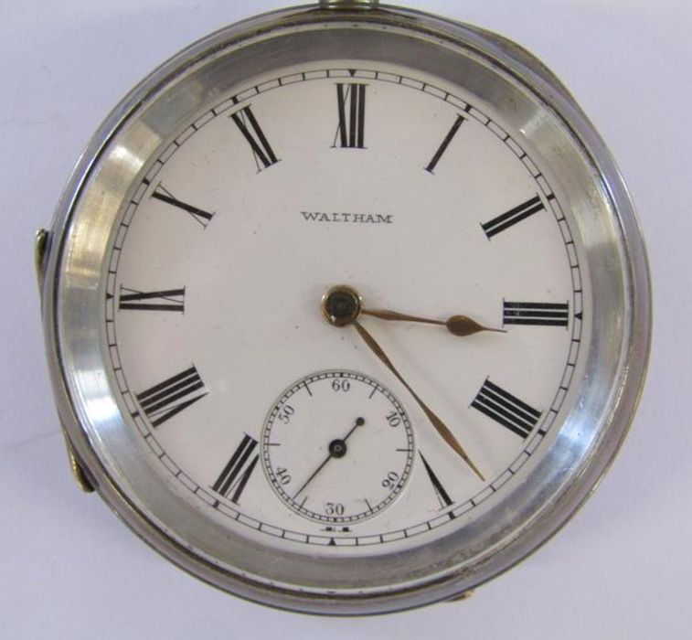 AM Watch Co, Waltham  2.5ozt silver pocket watch - Image 2 of 8