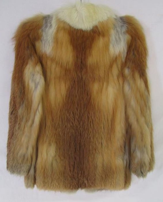 Fox fur ladies size 10 coat with white fur trim - Image 2 of 4