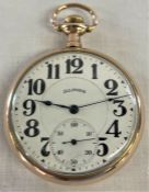 60 hour 21 jewels 'Bunn Special' glass back pocket watch