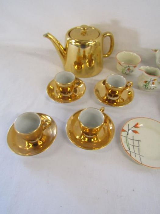 Royal Worcester gold lustre teapot with cups and saucers, Grindley Staffordshire teapot with cups - Image 2 of 4