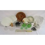 Falconware Samivel plate, Minton, Royal Crown Derby 839892 and Royal Tuscan white plates, Royal