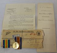 First World War Victory medal & ribbon to Oswald Nevill Ernest Copland, appointment letter to 2nd