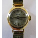 Ladies 14kt gold Roamer watch on plated strap - total weight 14.48g