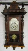Large wall hanging clock with pendulum and key