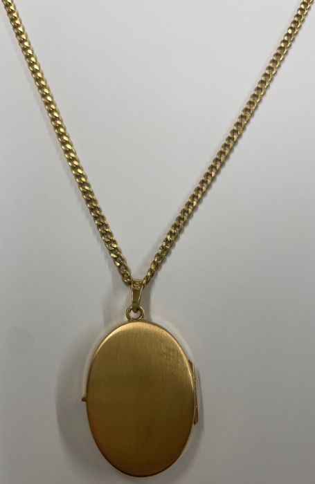 9ct gold locket, chain and bale marked 9ct, total weight 6.2g - Image 2 of 3