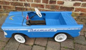 Tri-ang blue Bermuda pedal car - approx. 86cm x 38cm x 37.5cm