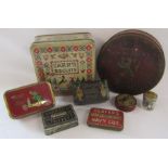 Collection of tins - Carr's Biscuits, Mackintosh's Royal De Luxe, Farrah's Toffee, Thorne's, Players