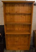 Pine bookcase Ht 184cm W 103cm