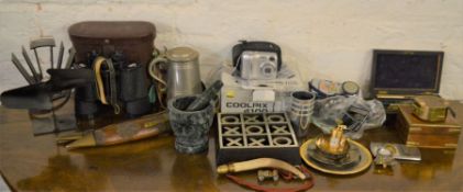 Stanley of London boxed compass, draftsman drawing set, Nikon Coolpix 4100 camera & a Sony camera,