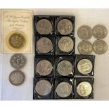 2 £5 coins (Queen Mother's 90th & Queen Elizabeth 1953-1993), 10 commemorative coins (wedding of