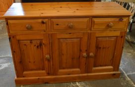 Pine sideboard L 122cm D 46cm Ht 81cm