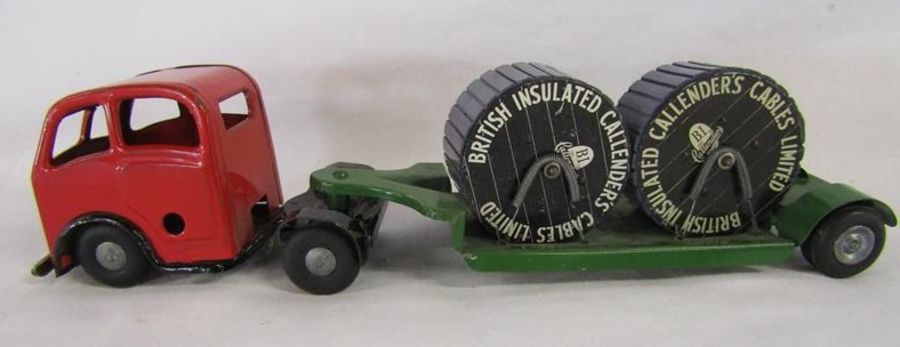 Tri-ang Minic toys 'British Insulated Callender's Cables United' lorry - red cab and green trailer - Image 2 of 8